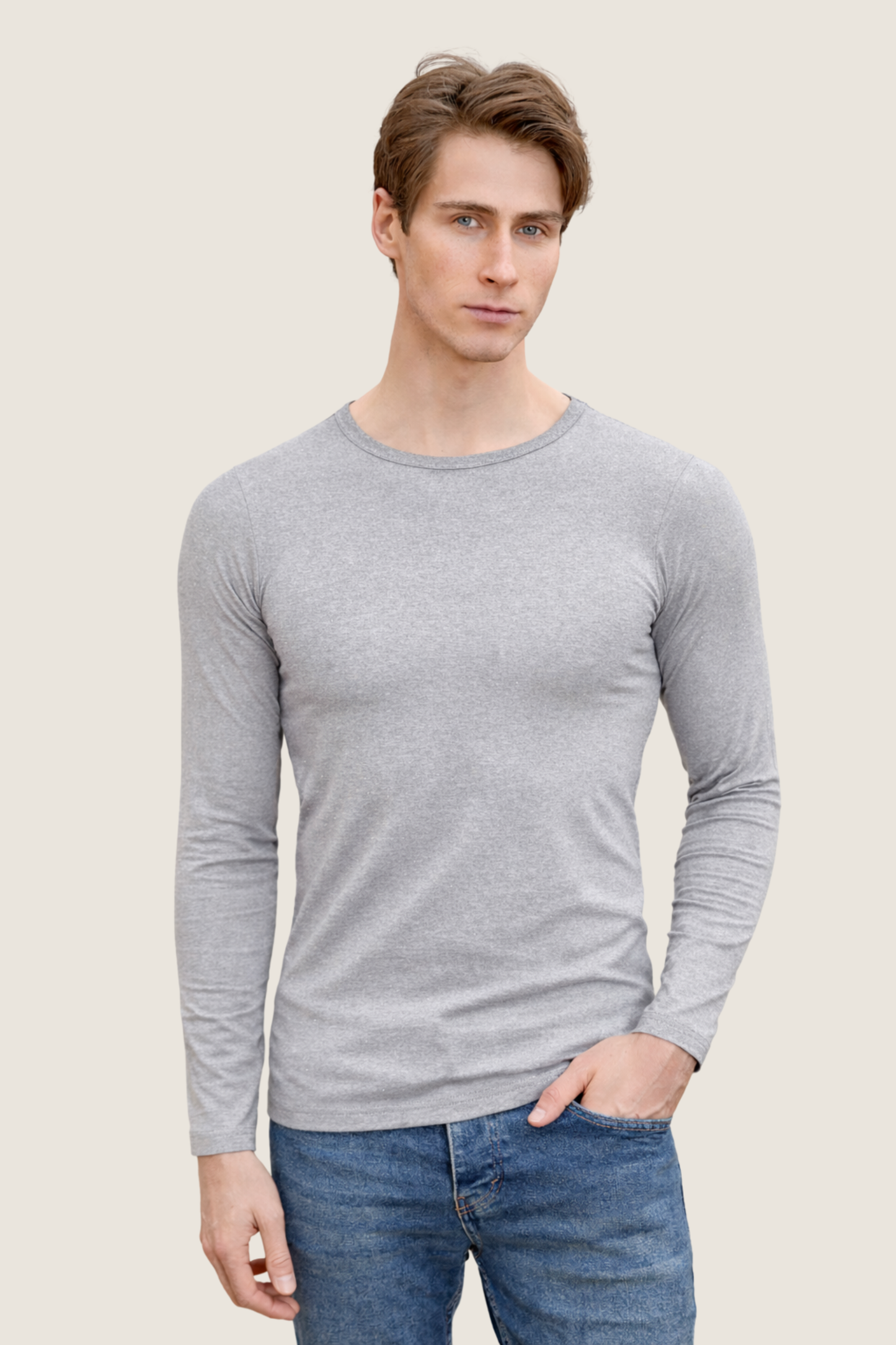 Baumwoll Unterhemd O-Ausschnitt