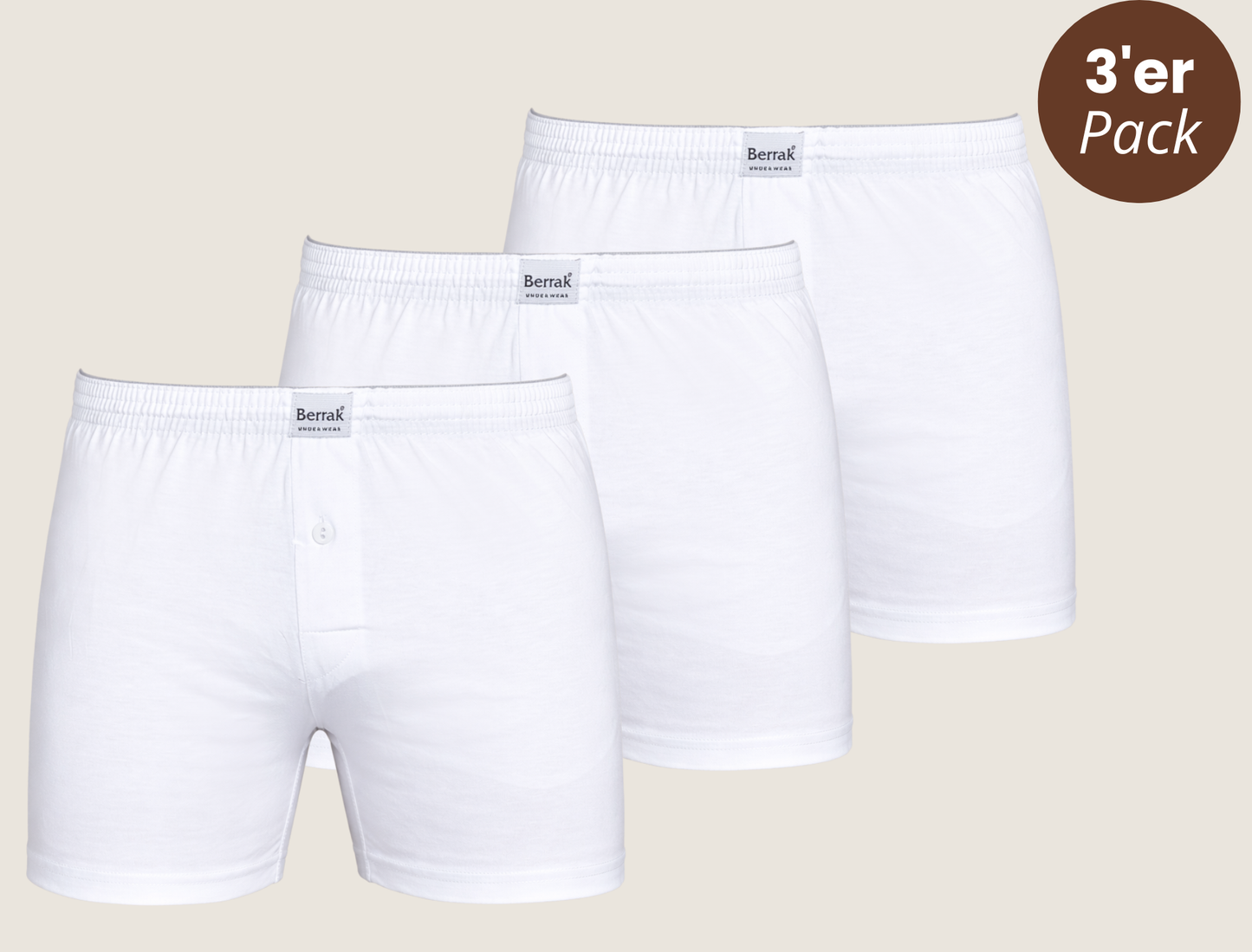 3er-Pack Baumwoll Boxershorts lang