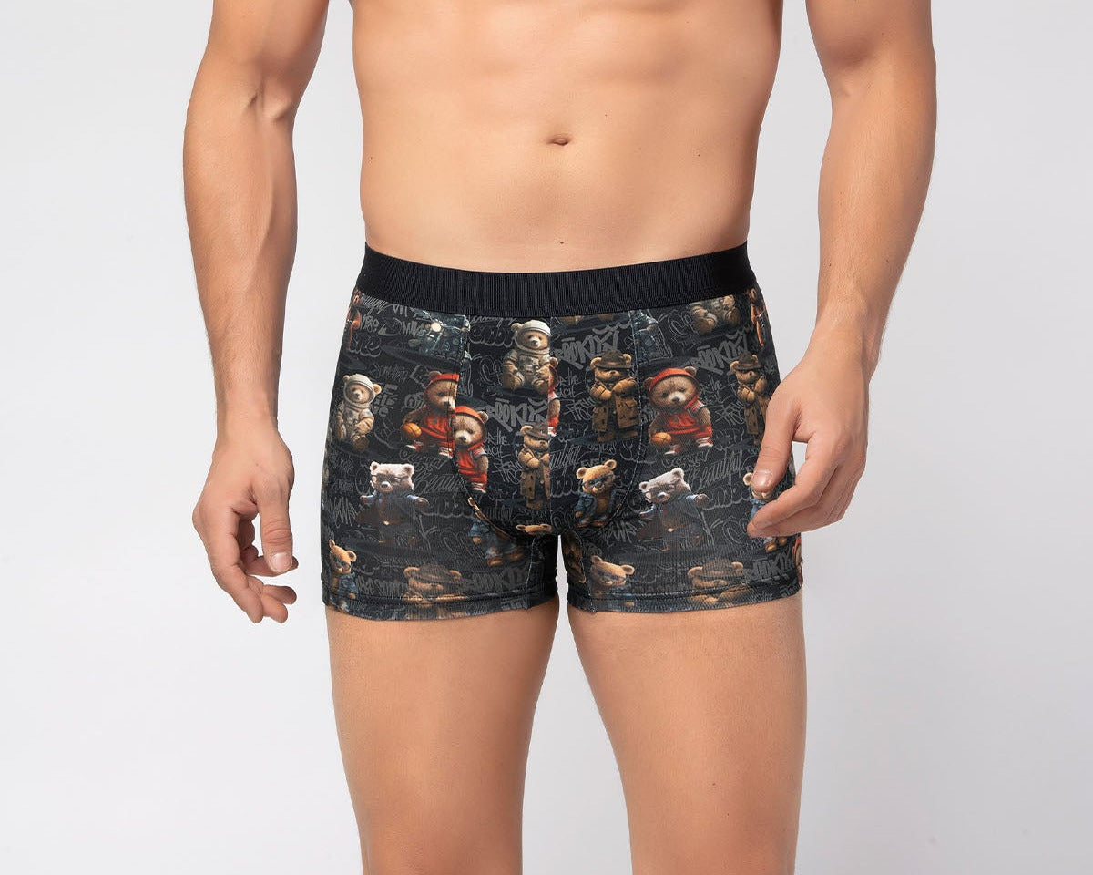 Baumwoll Boxershorts Bärenmotiv
