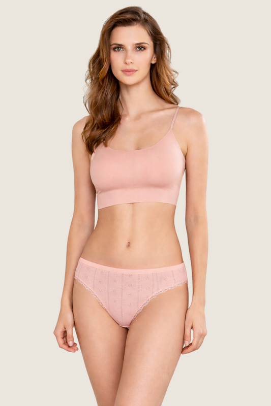 Baumwoll Slip mit Spitze