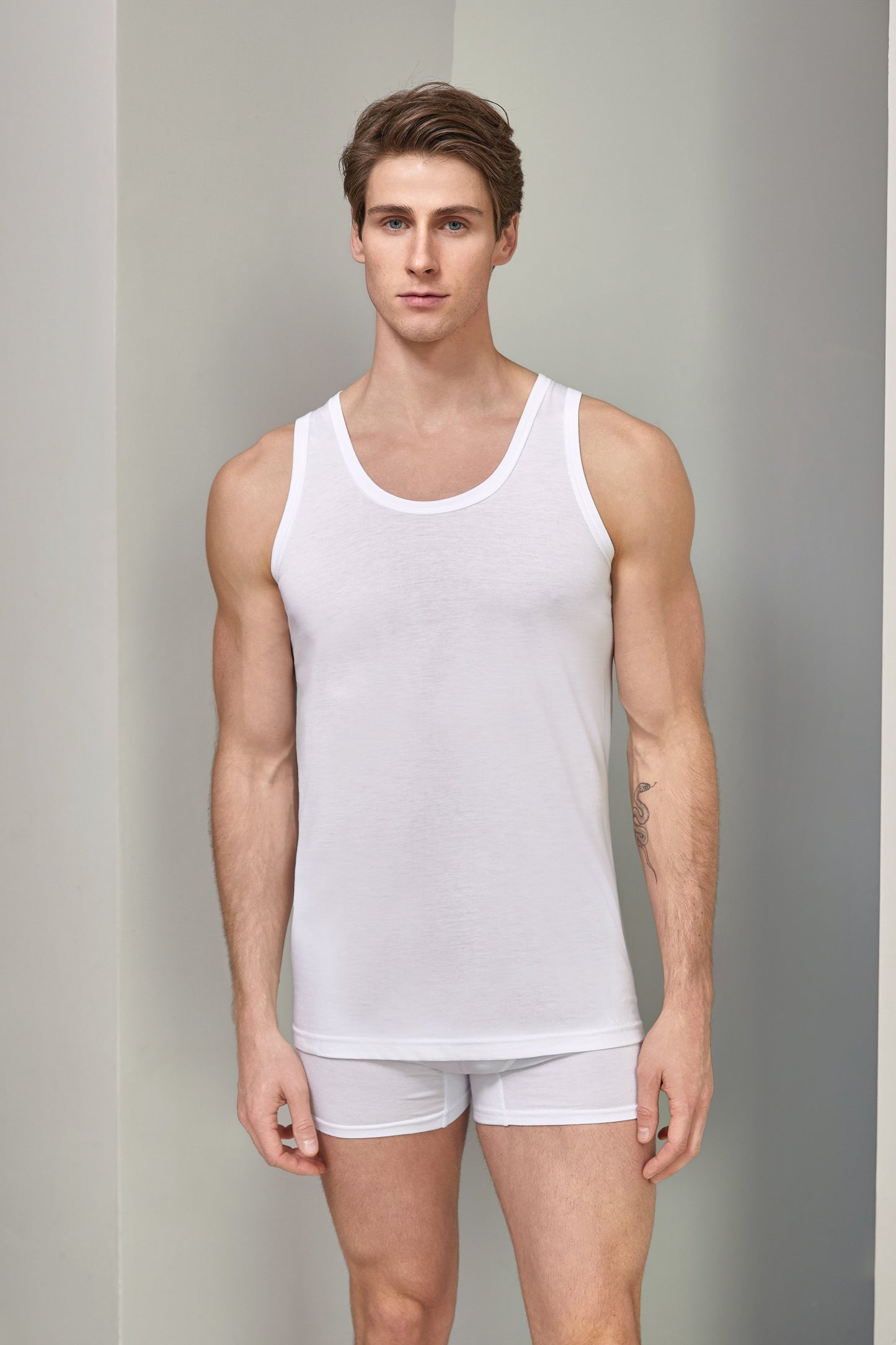 Herren Tanktop Modal in weiß