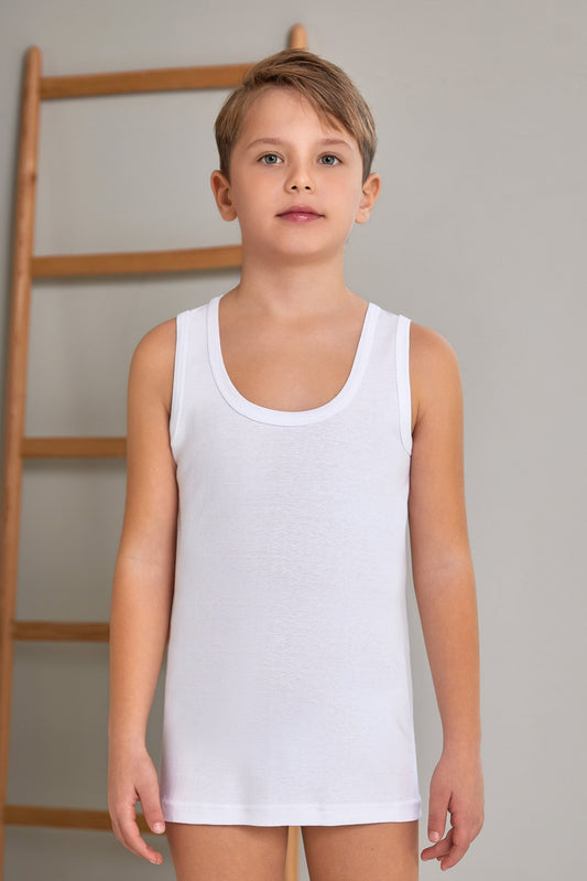 Jungen Unterhemd in weiß 100% Baumwolle