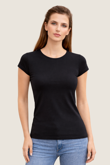 Baumwoll Unterhemd O-Ausschnitt