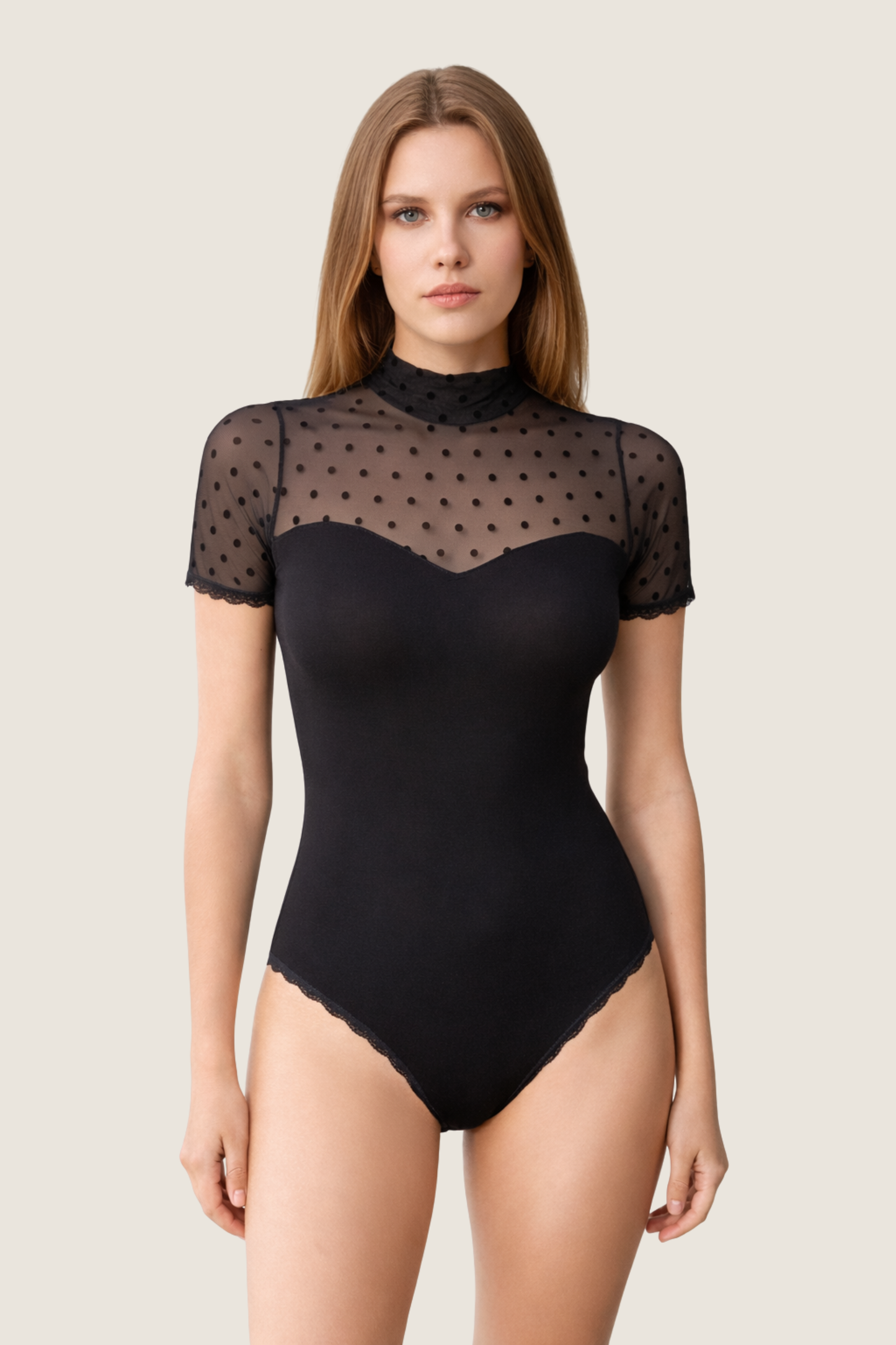 Viskose Body mit Spitze