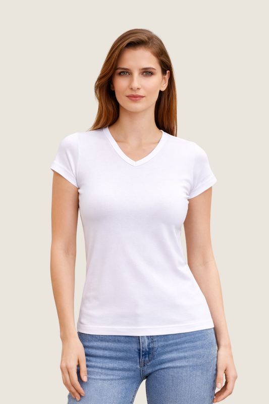 Baumwoll Unterhemd V-Ausschnitt