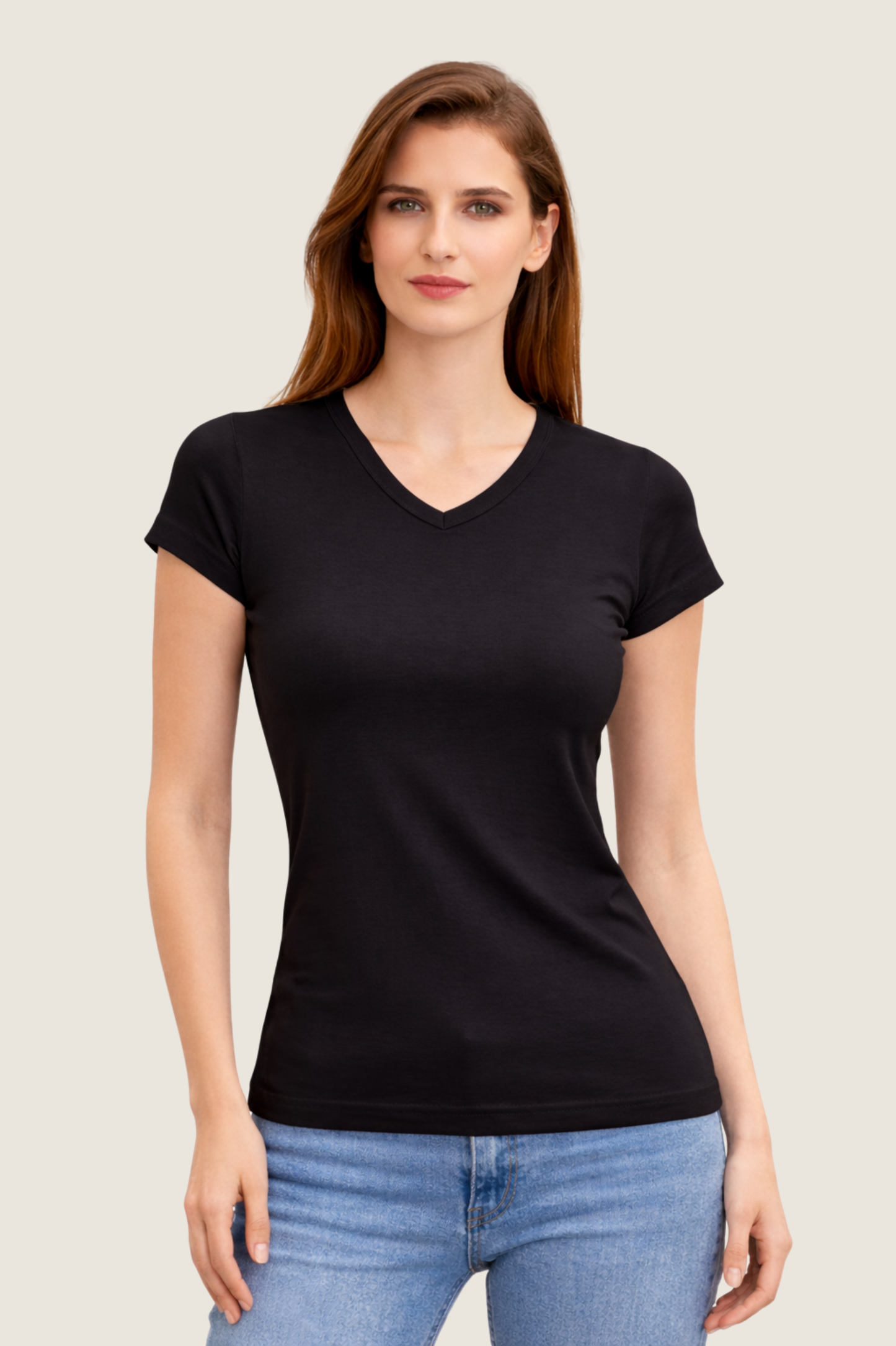 Baumwoll Unterhemd V-Ausschnitt