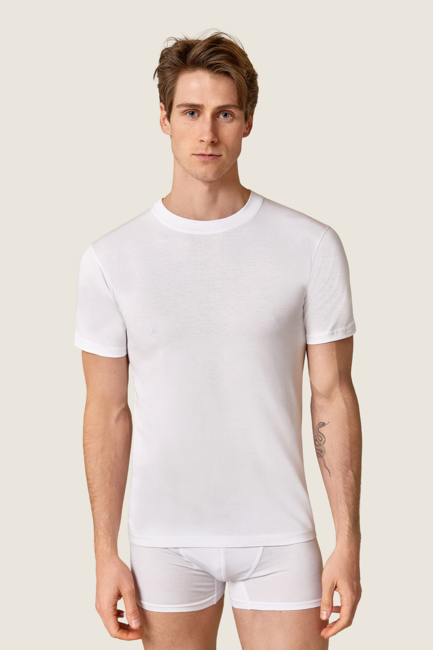 Baumwoll Unterhemd O-Ausschnitt