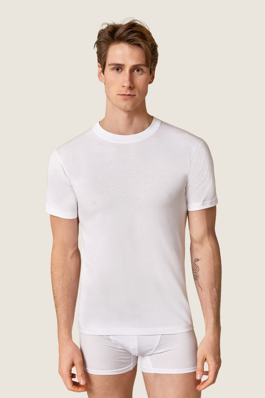 Baumwoll Unterhemd O-Ausschnitt