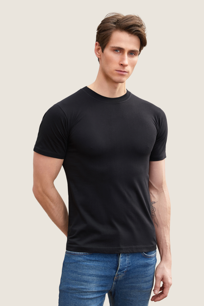 Baumwoll Unterhemd O-Ausschnitt