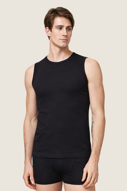 Baumwoll Tanktop Ribana O-Ausschnitt