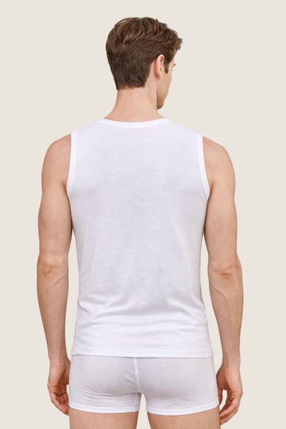 Baumwoll Tanktop Ribana O-Ausschnitt
