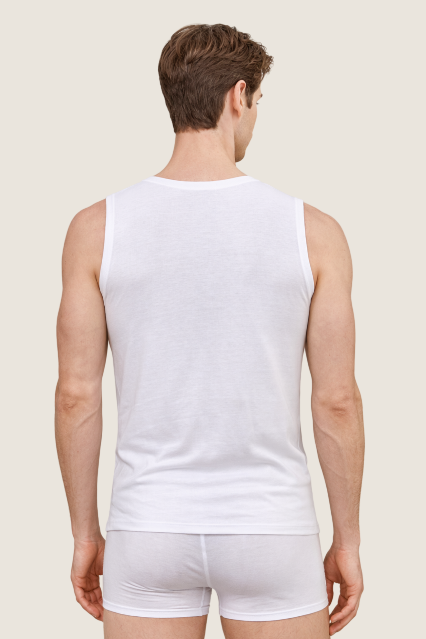 Baumwoll Tanktop Ribana V-Ausschnitt