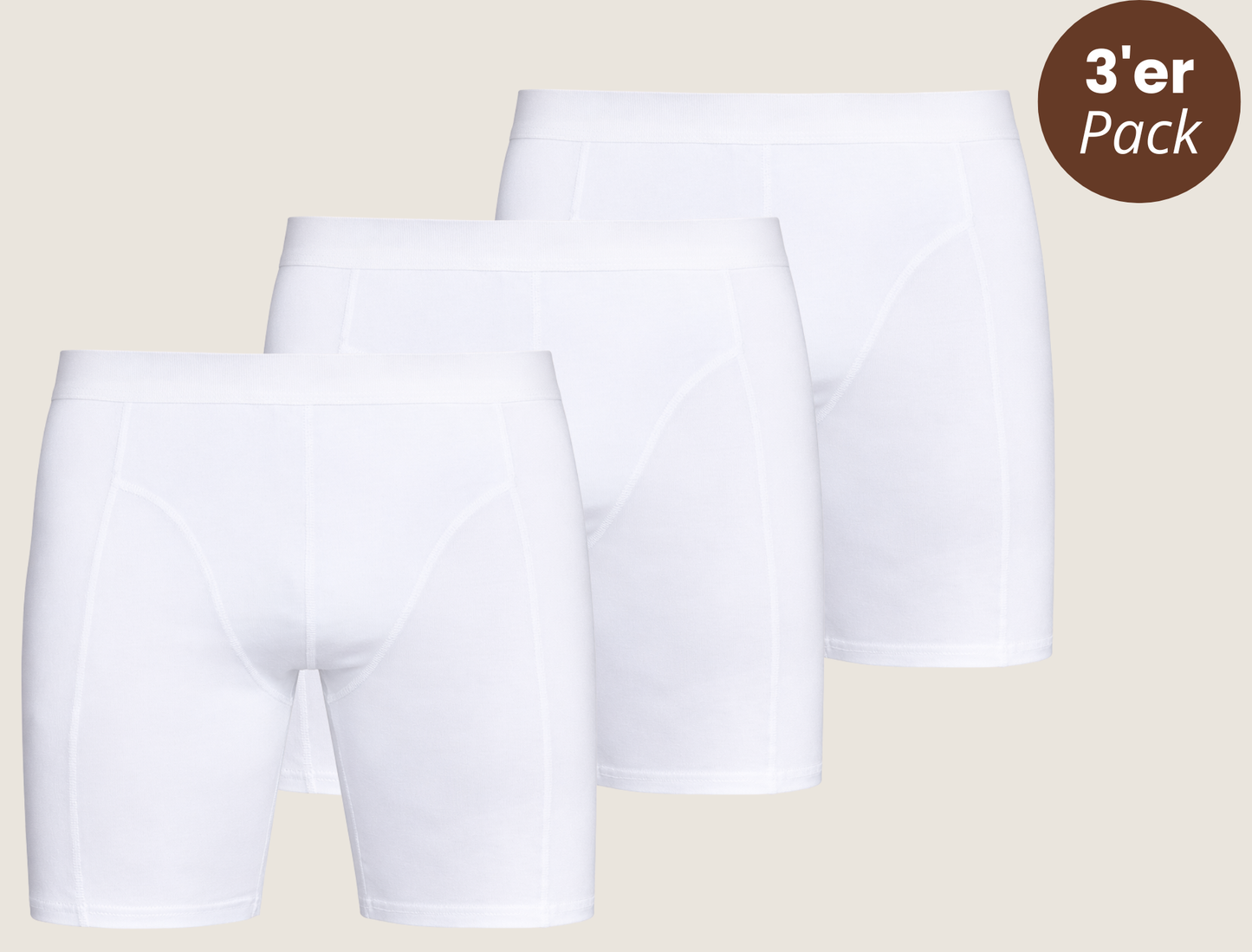 3er-Pack Baumwoll Boxershorts extra lang