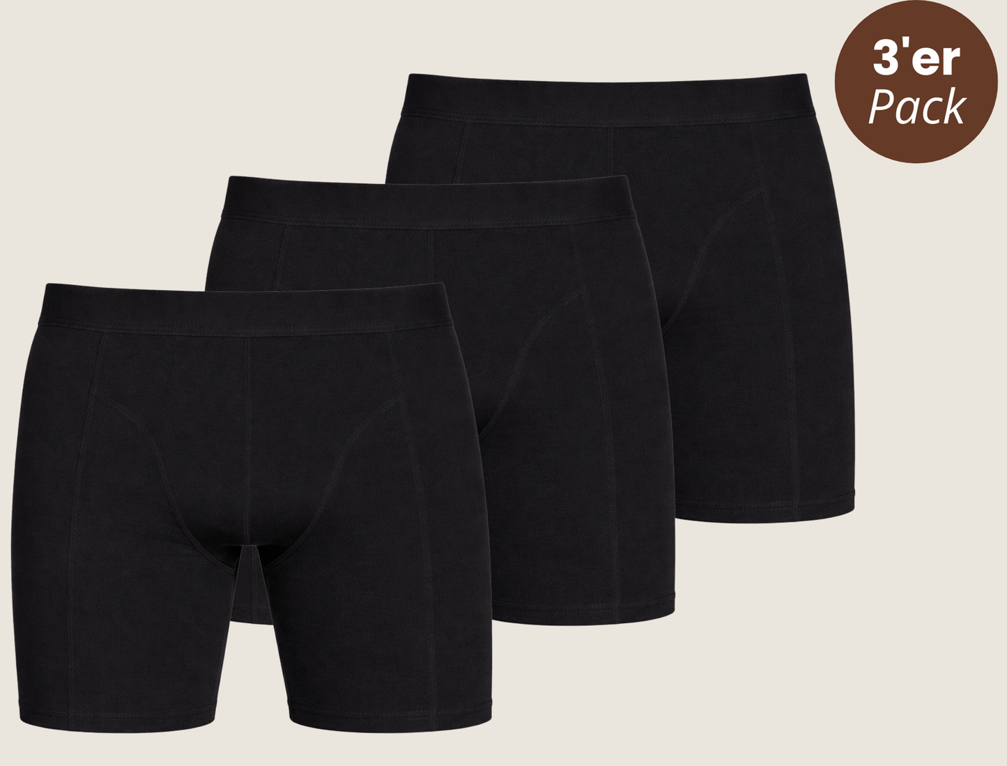 3er-Pack Baumwoll Boxershorts extra lang