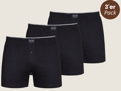 3er-Pack Baumwoll Boxershorts lang