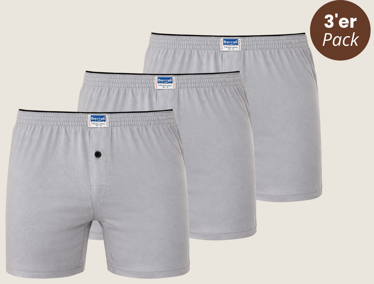 3er-Pack Baumwoll Boxershorts lang
