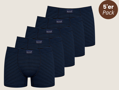 5er-Pack Baumwoll Boxershorts Streifenmuster