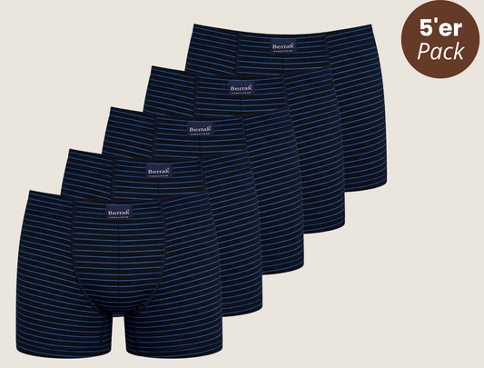 5er-Pack Baumwoll Boxershorts Streifenmuster
