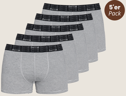5er-Pack Baumwoll Boxeshorts Liniendesign