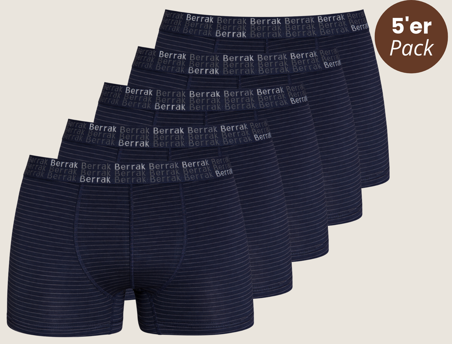 5er-Pack Baumwoll Boxeshorts Liniendesign