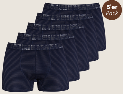 5er-Pack Baumwoll Boxeshorts Liniendesign