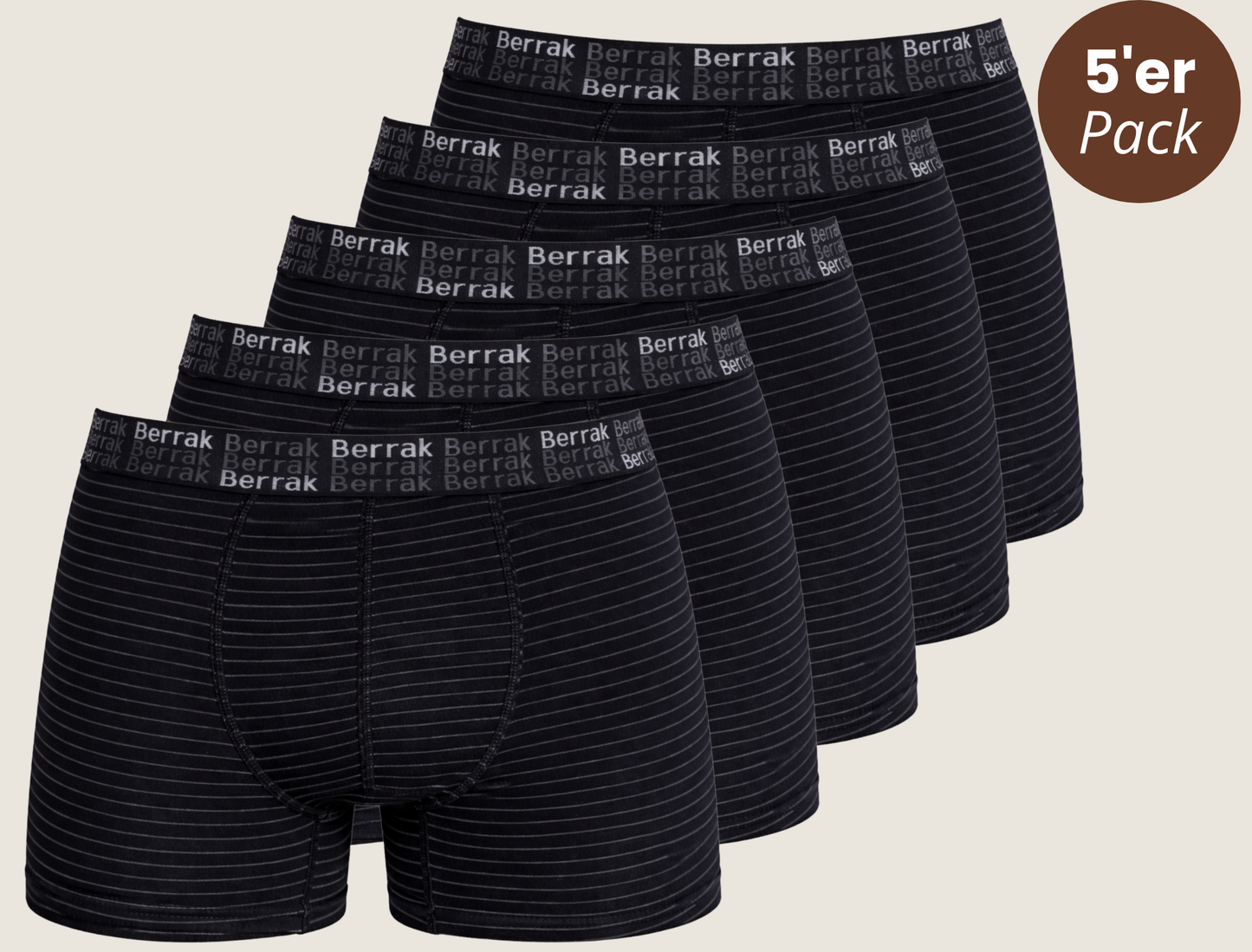 5er-Pack Baumwoll Boxeshorts Liniendesign