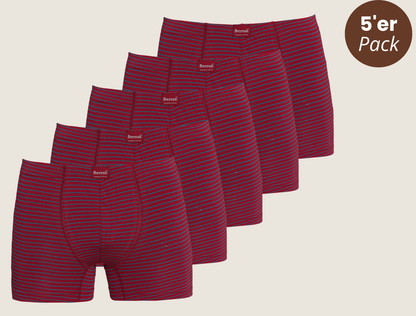 5er-Pack Baumwoll Boxershorts Streifenmuster