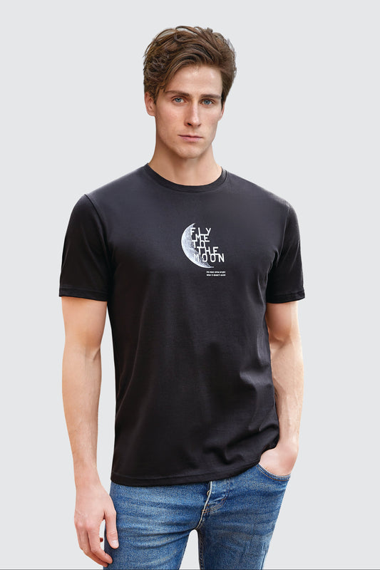 Herren T-Shirt Design Moon 100% Baumwolle