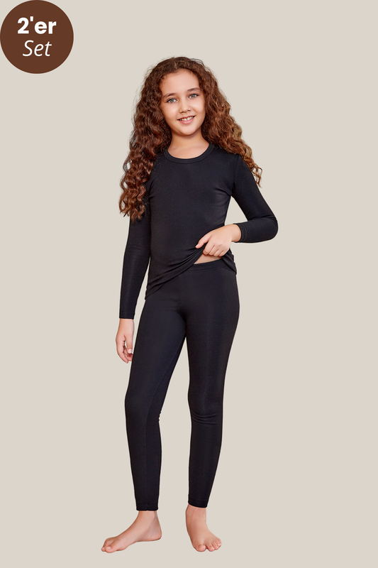 Mädchen Thermo-Unterwäsche in schwarz
