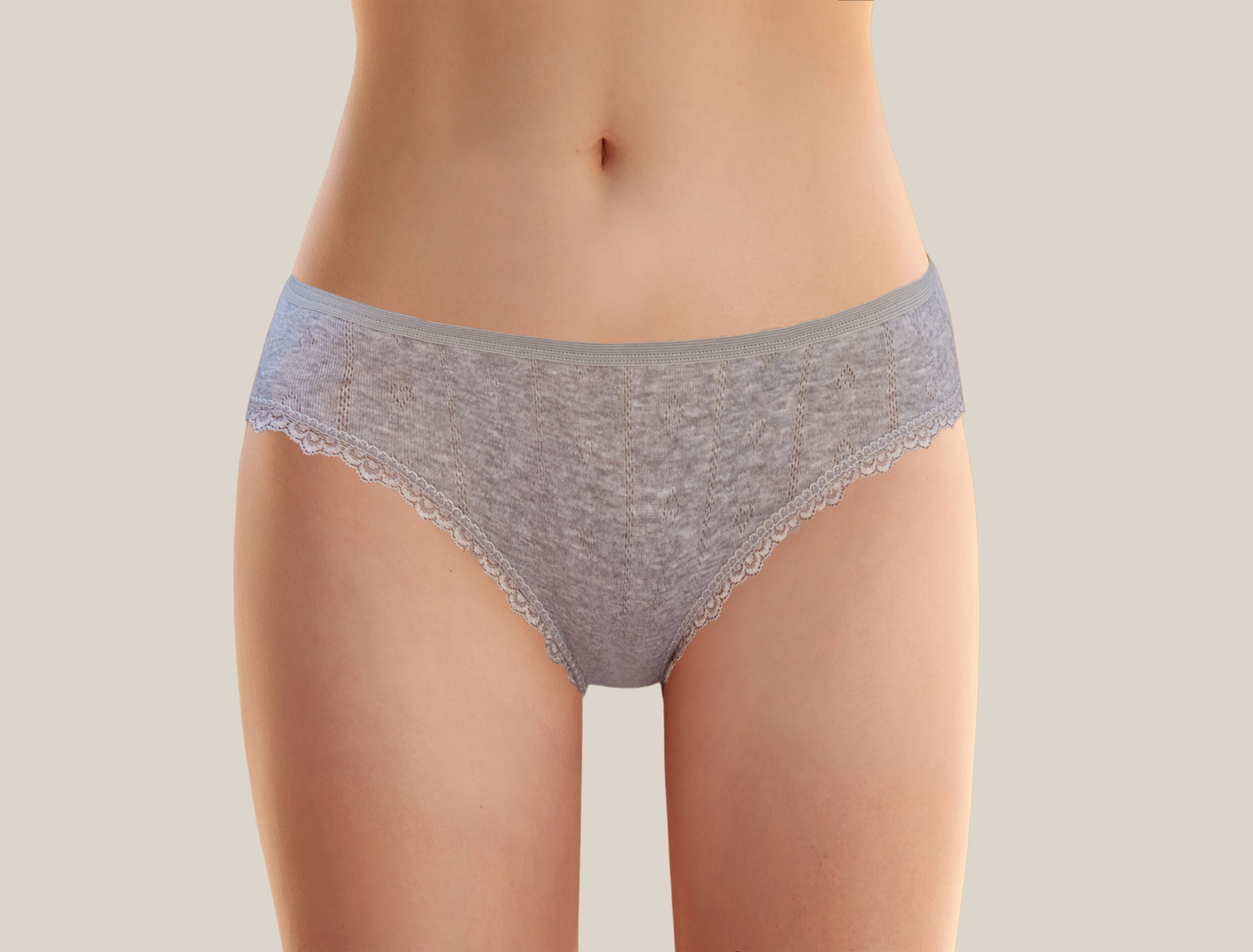 Baumwoll Slip mit Spitze