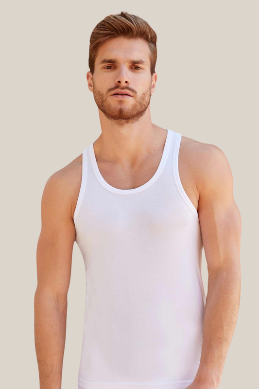 Herren Tanktop Lycra Jersey in weiß, schwarz & hellgrau 95% Baumwolle