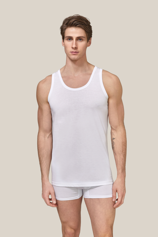 Herren Tanktop Modal in weiß