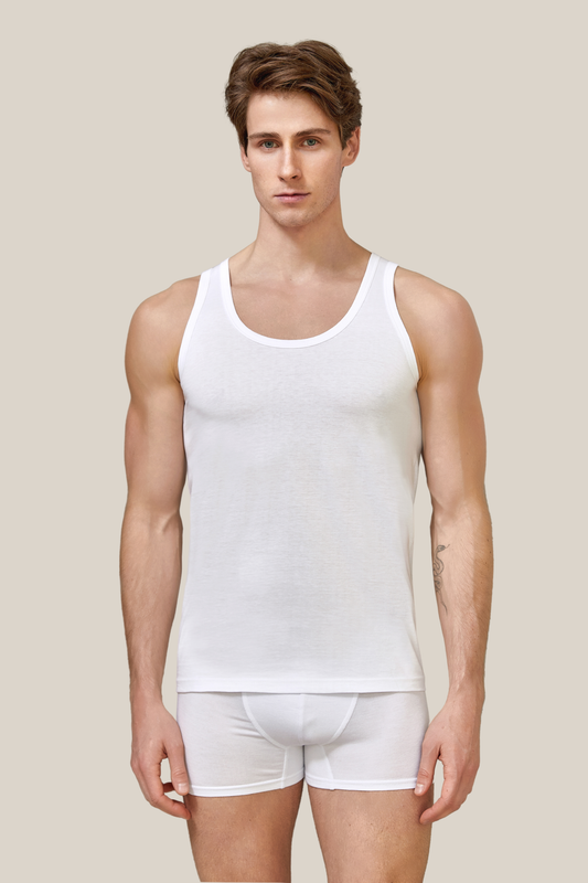 Herren Unterhemd Classic in weiß 100% Baumwolle