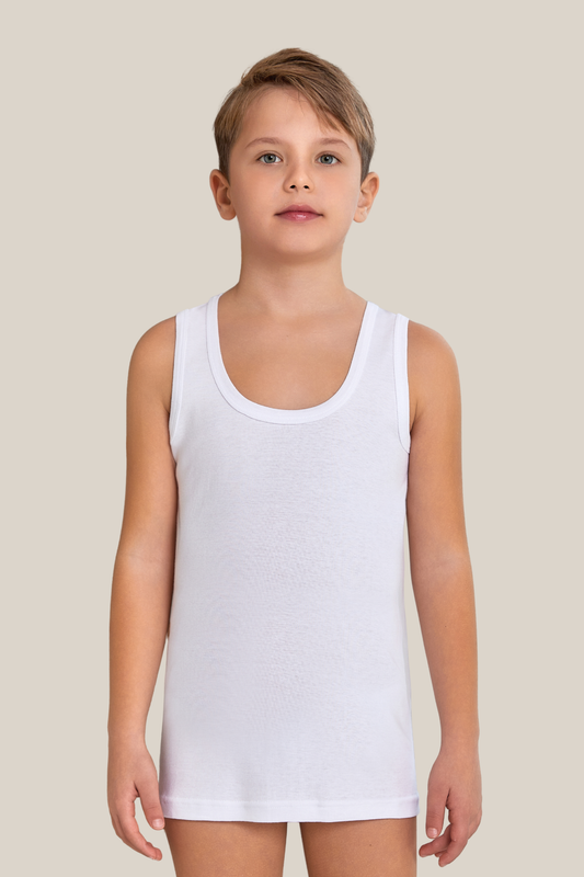 Jungen Unterhemd in weiß 100% Baumwolle