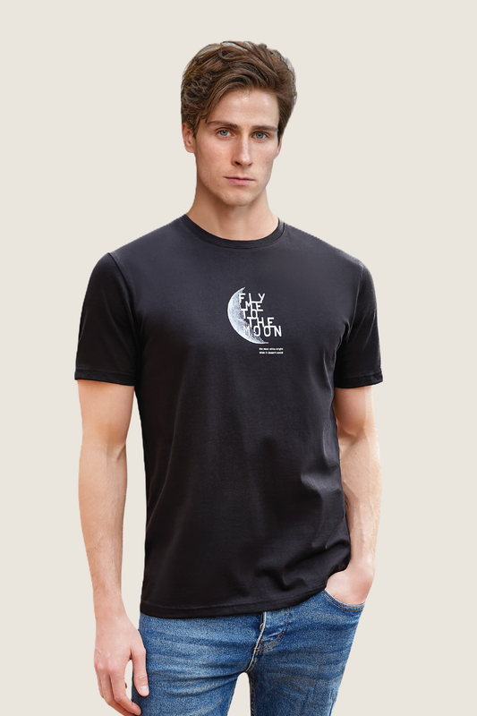 Herren T-Shirt Design Moon 100% Baumwolle