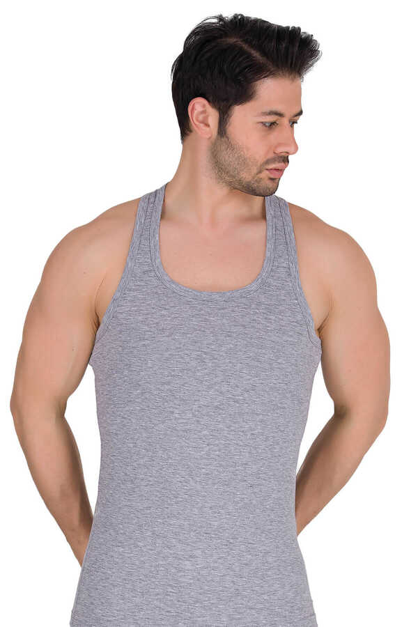 Herren Tanktop Rambostyle Träger lang in weiß schwarz & hellgrau 95% Baumwolle